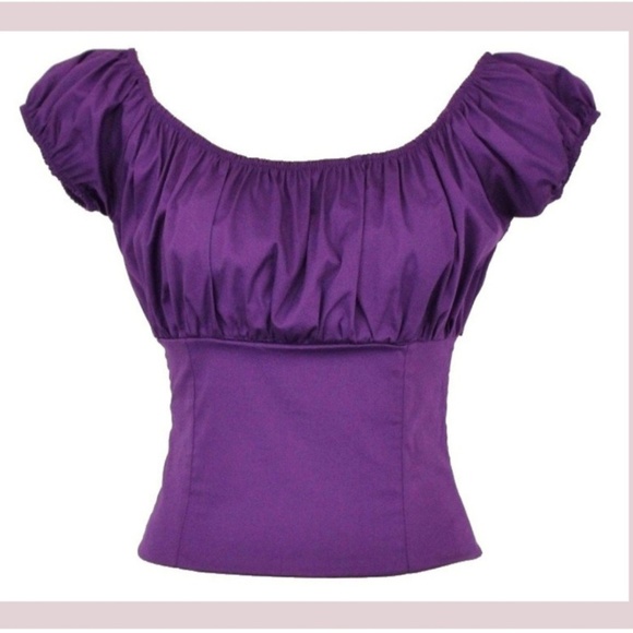 purple peasant top